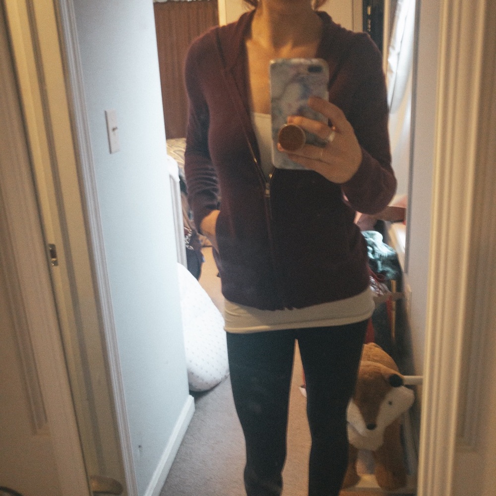 Cashmere Zip-up sweater with hood!